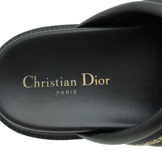 Christian Dior Black D-Cross Sandal 37.5