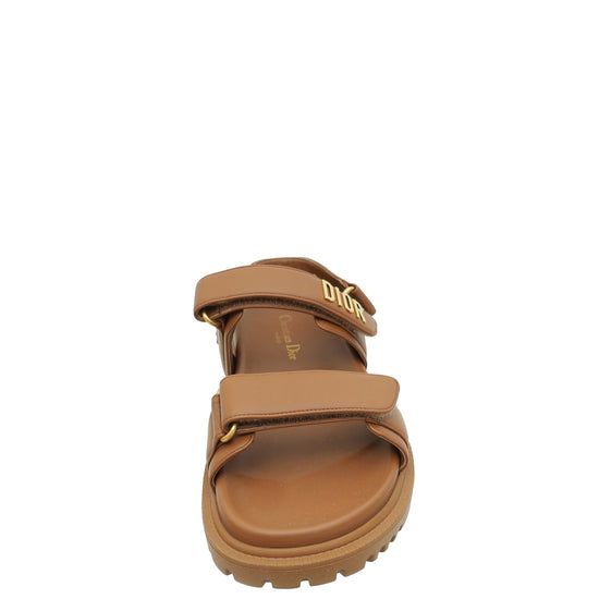 Christian Dior Brown Tan Dioract Sandal 37.5