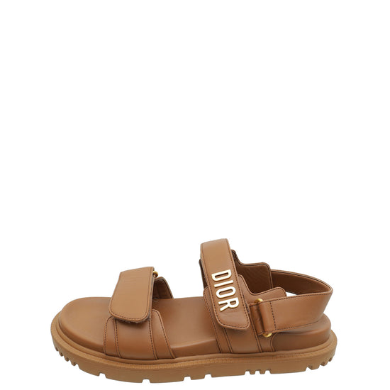 Christian Dior Brown Tan Dioract Sandal 37.5