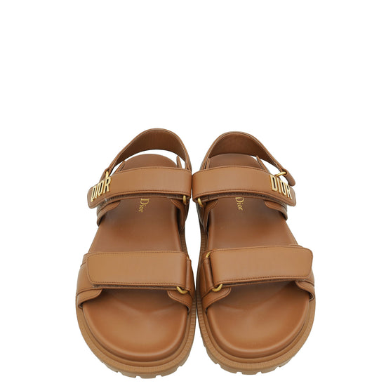 Christian Dior Brown Tan Dioract Sandal 37.5