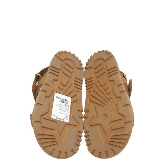 Christian Dior Brown Tan Dioract Sandal 37.5