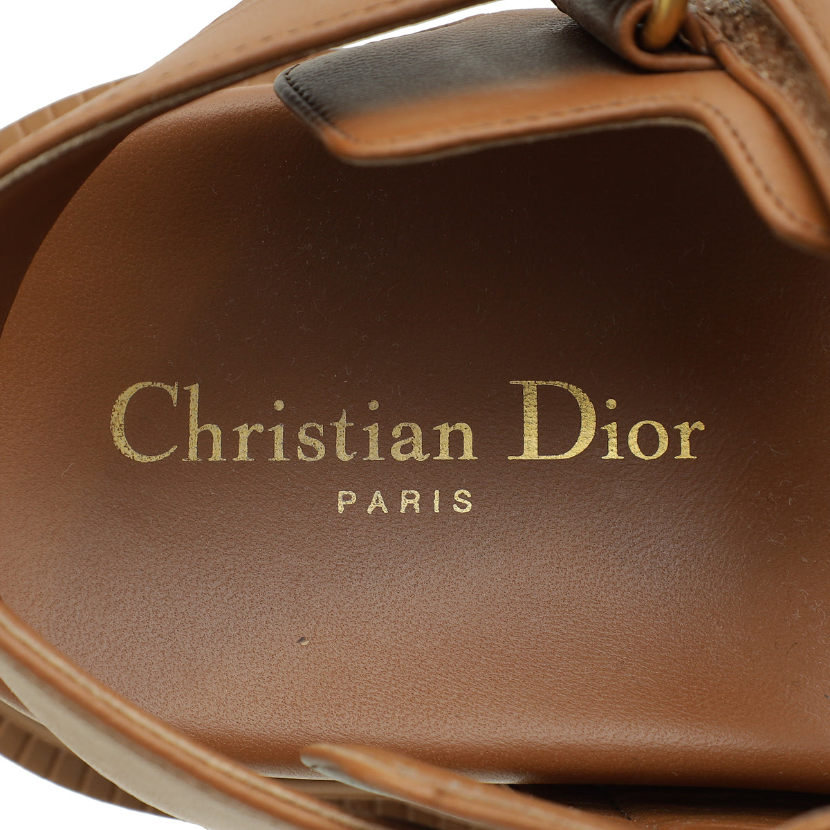 Christian Dior Brown Tan Dioract Sandal 37.5