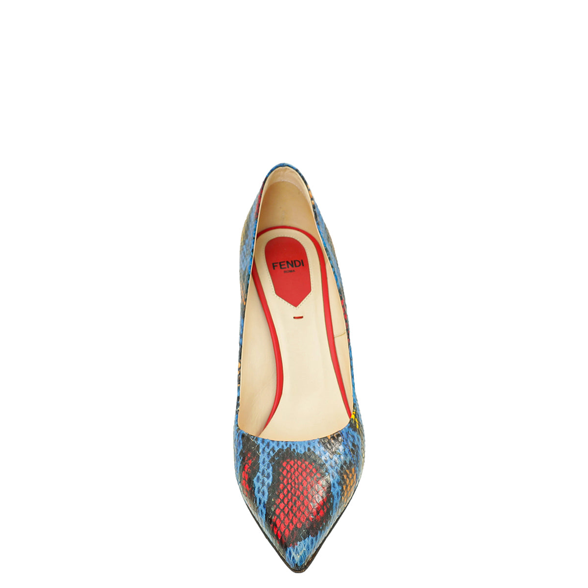 Fendi Tricolor Python & Lizard Pumps 37.5