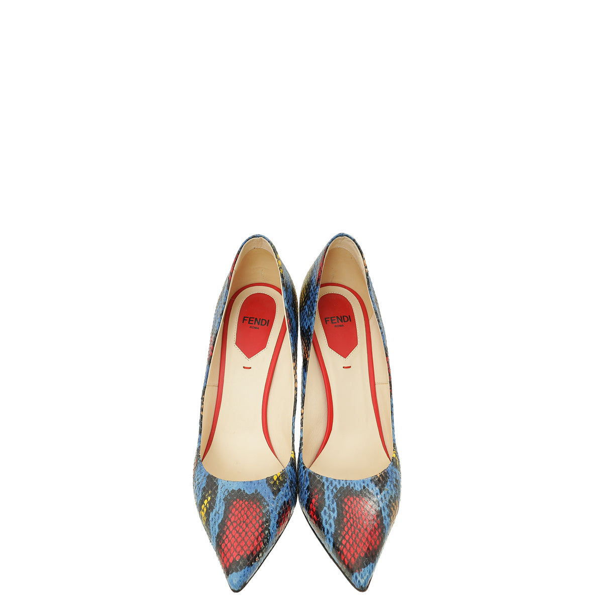 Fendi Tricolor Python & Lizard Pumps 37.5