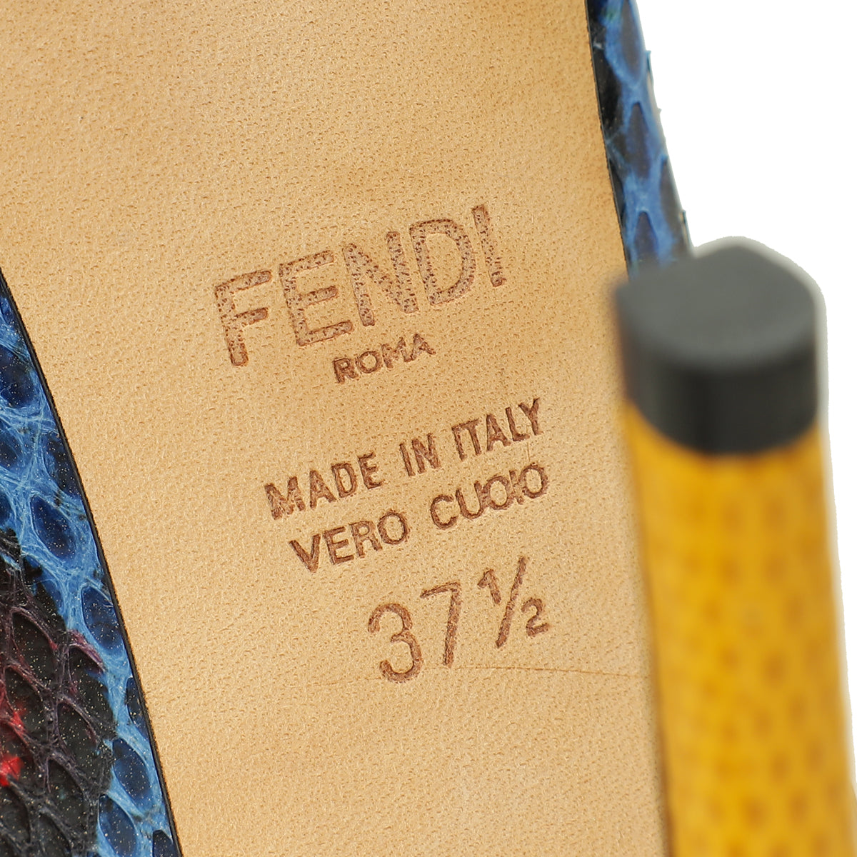 Fendi Tricolor Python & Lizard Pumps 37.5