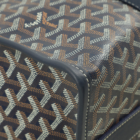 Goyard Navy Blue Goyardine Villette MM Tote Bag