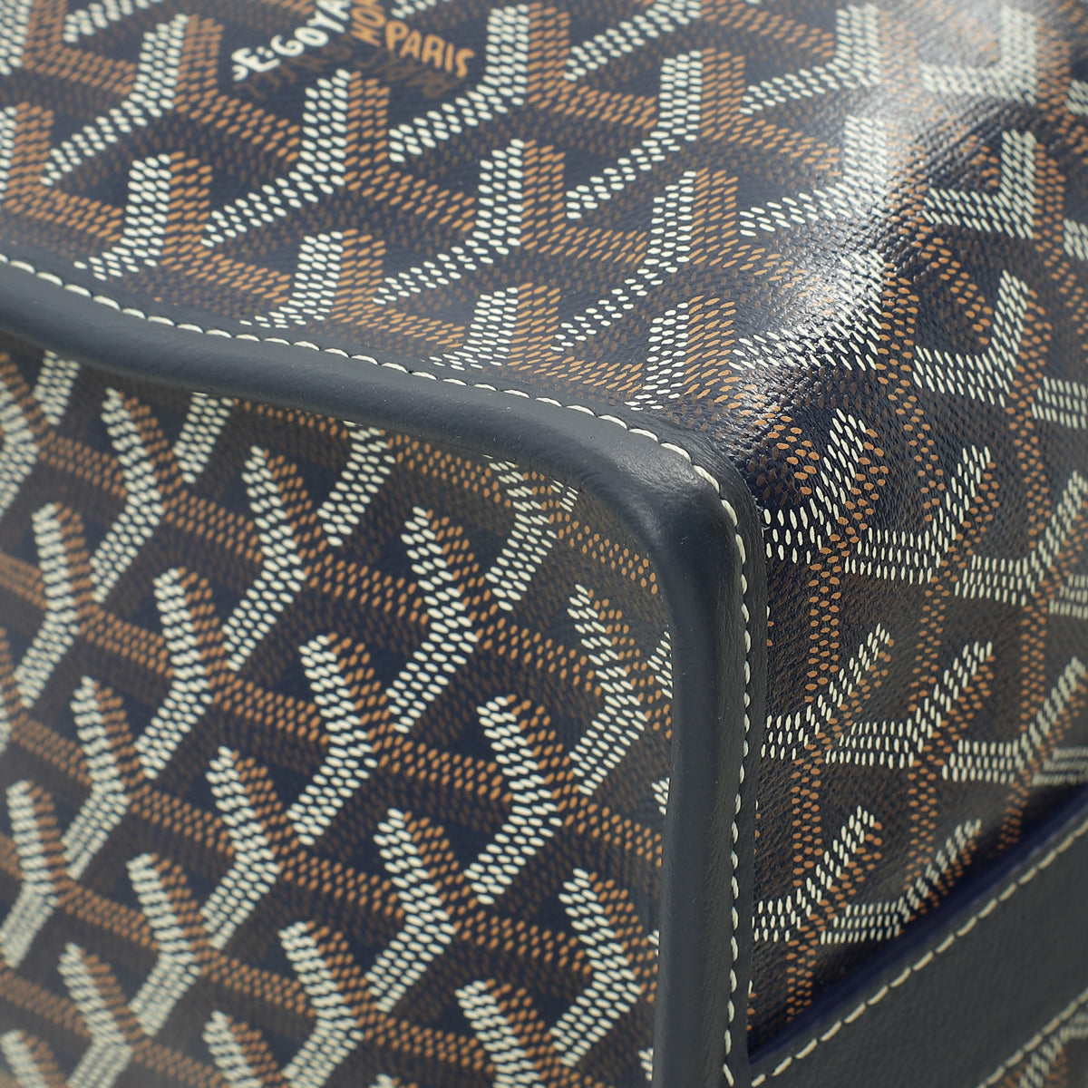 Goyard Navy Blue Goyardine Villette MM Tote Bag