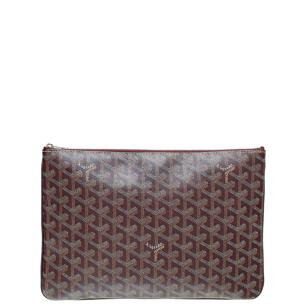 Goyard Burgundy Goyardine Senat Pouch with Heart Print – The Closet