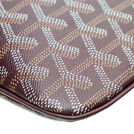 Goyard Burgundy Goyardine Senat MM Pouch