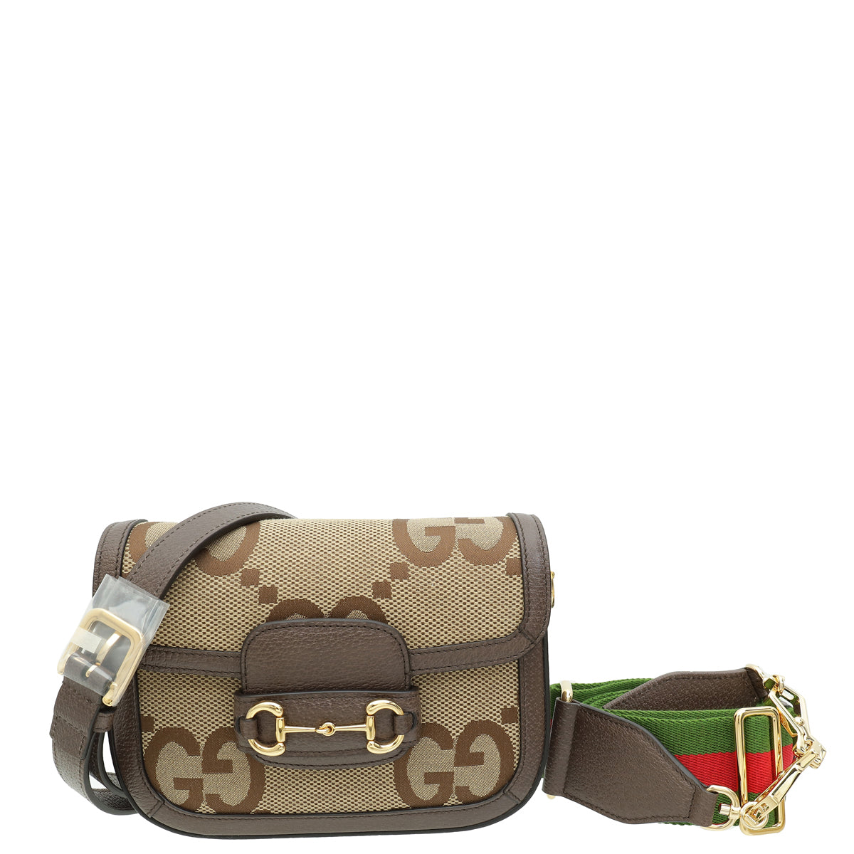 Gucci Bicolor Jumbo GG Horsebit 1955 Mini Shoulder Bag