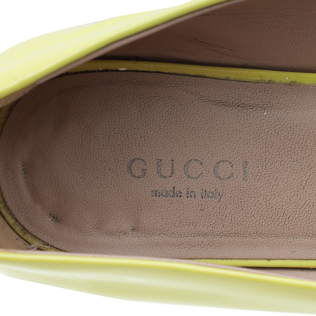 Gucci Yellow Horsebit Peep Toe Flat Ballerina 39