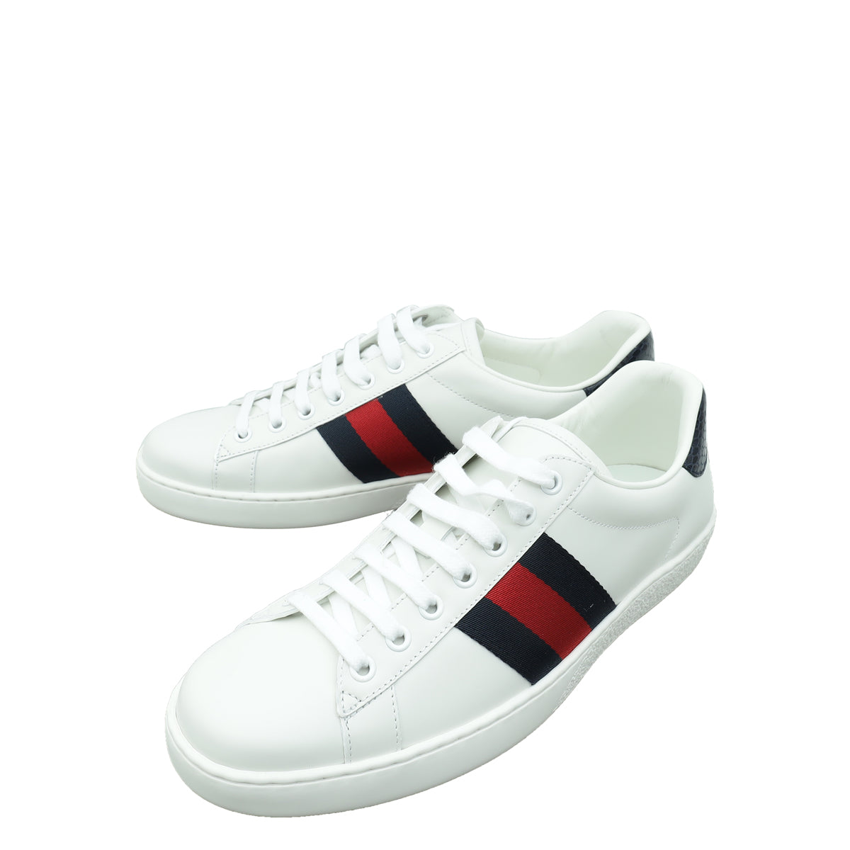 Gucci White Ace Web Men's Sneaker 7.5-Gucci-THE CLOSET