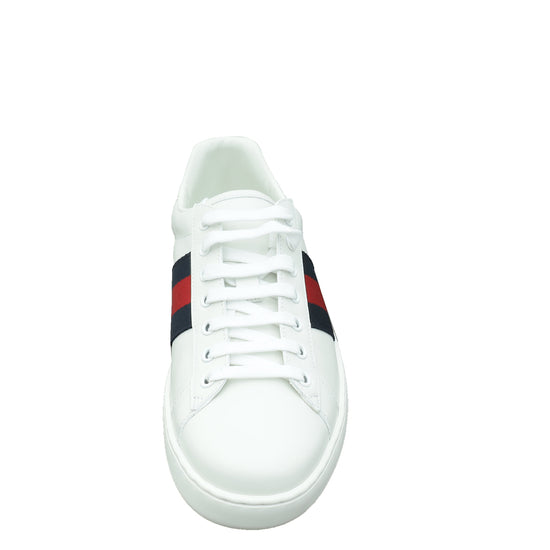 Gucci White Ace Web Men's Sneaker 7.5