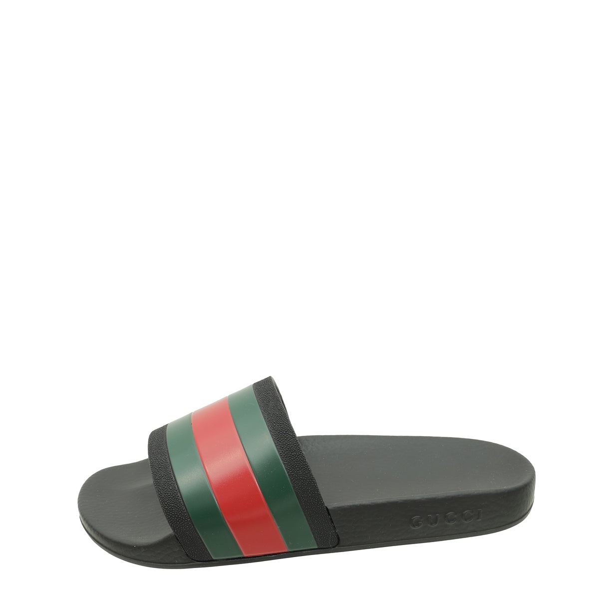 Gucci Black Rubber Web Slides 8