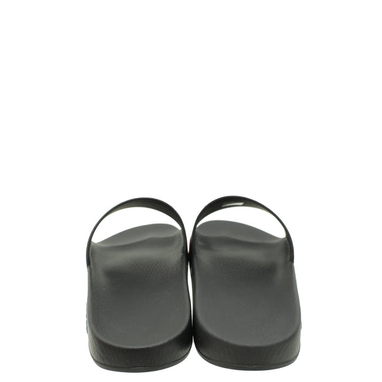 Gucci Black Rubber Web Slides 8