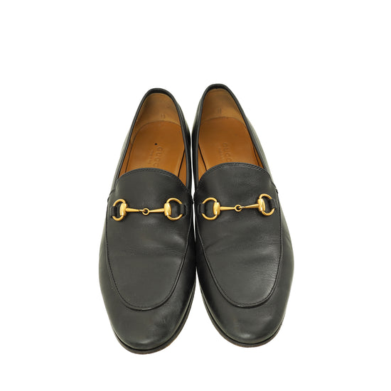 Gucci Black Horsebit Jordaan Loafers 38