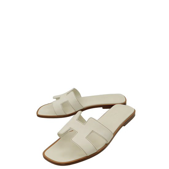 Hermes Blanc Oran Sandal 36.5