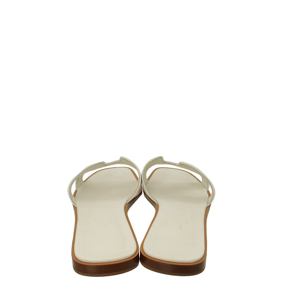 Hermes Blanc Oran Sandal 36.5