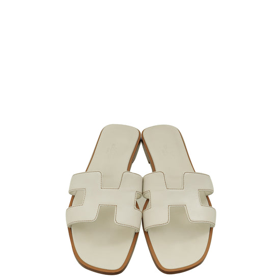 Hermes Blanc Oran Sandal 36.5