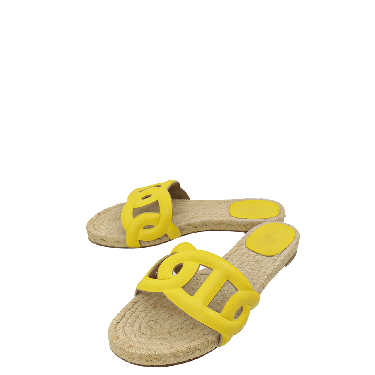 Hermes Jaune Impérial Famosa Calfskin Espadrille 37-Hermes-THE CLOSET
