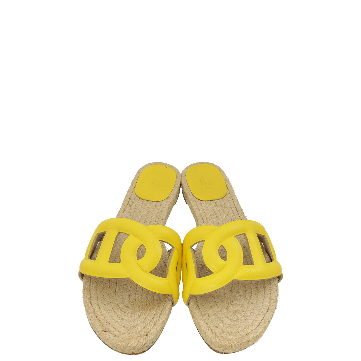 Hermes Jaune Impérial Famosa Calfskin Espadrille 37