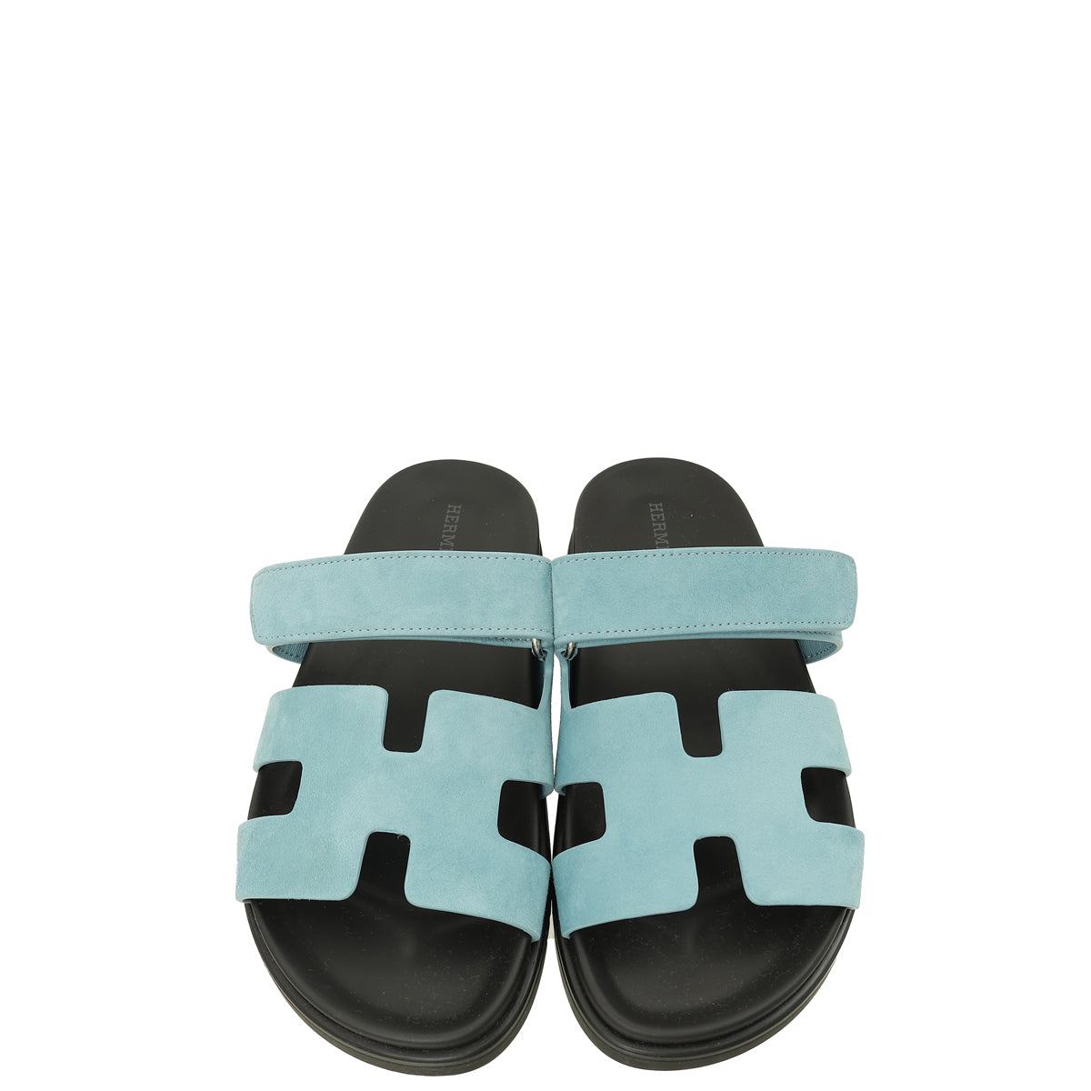 Hermes Blue Mineral  Suede Goatskin Chypre Sandal 37