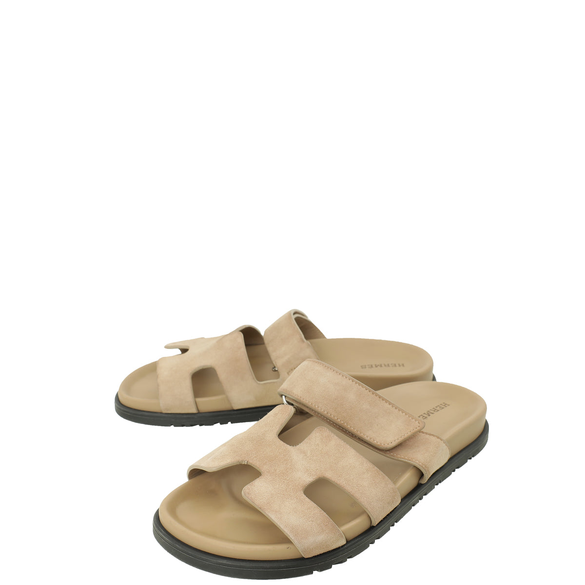 Hermes Beige Argile Chypre Suede Goatskin Sandal 37.5-Hermes-THE CLOSET