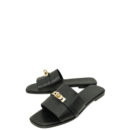 Hermes Noir Giulia Sandal 40