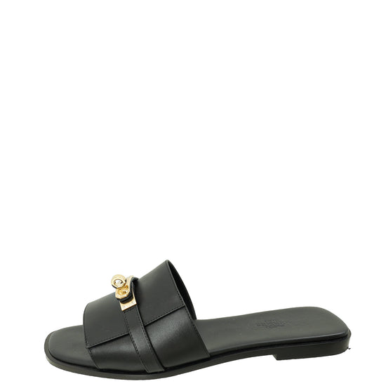 Hermes Noir Giulia Sandal 40