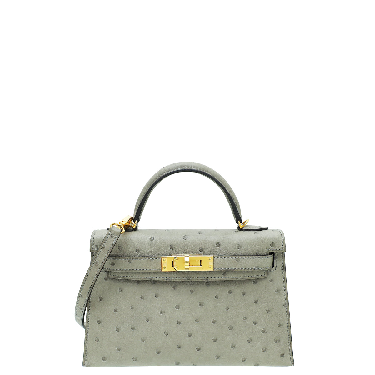 Hermes Bicolor Ostrich Verso Mini Kelly Bag-Hermes-THE CLOSET