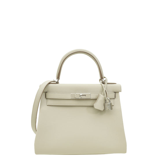 Hermes Gris Pearl Kelly 28 Retourne Bag