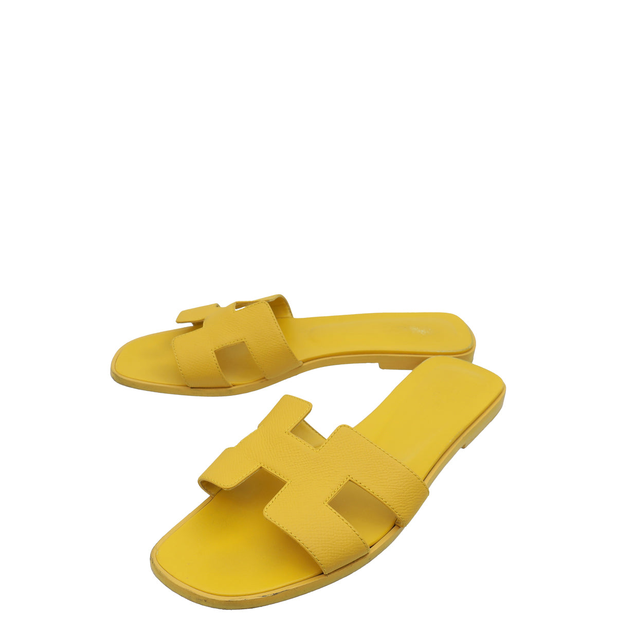 Hermes Jaune Topaze Oran Sandal 40.5