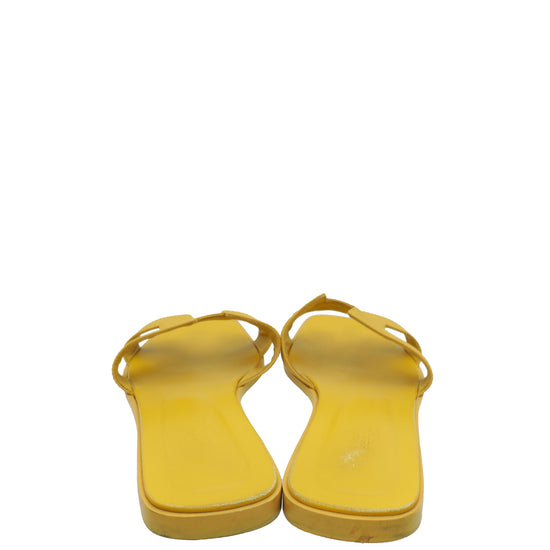 Hermes Jaune Topaze Oran Sandal 40.5