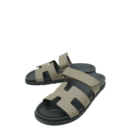 Hermes Etoupe Chypre Sandals 39.5