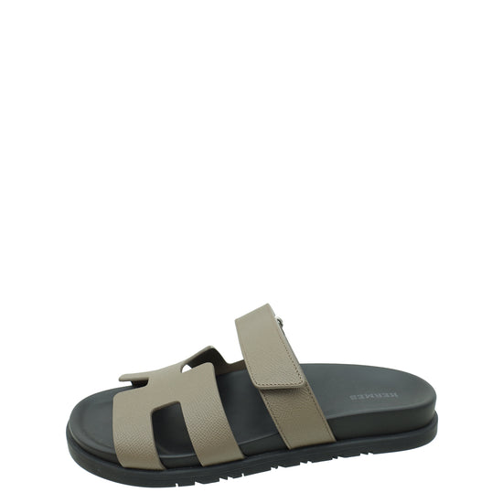 Hermes Etoupe Chypre Sandals 39.5