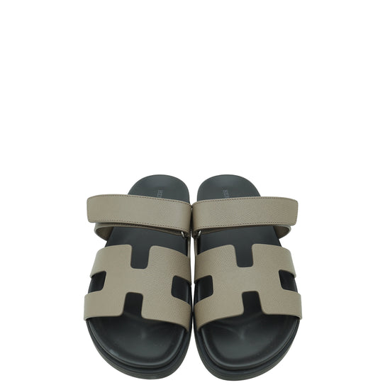 Hermes Etoupe Chypre Sandals 39.5