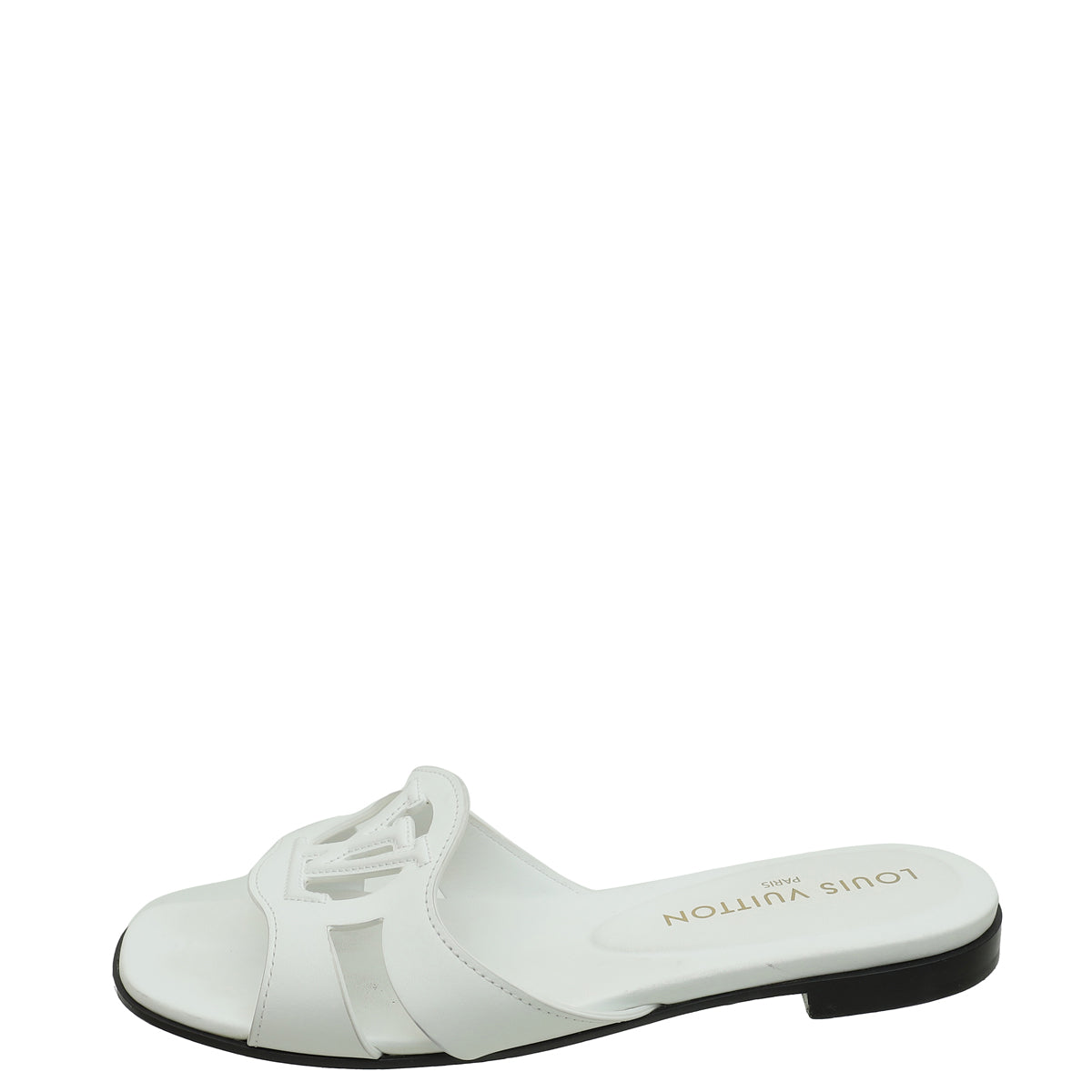 Louis Vuitton White Isola Flat Mule 37