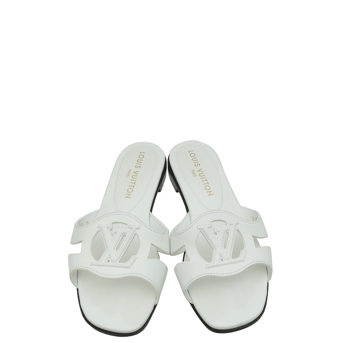 Louis Vuitton White Isola Flat Mule 37