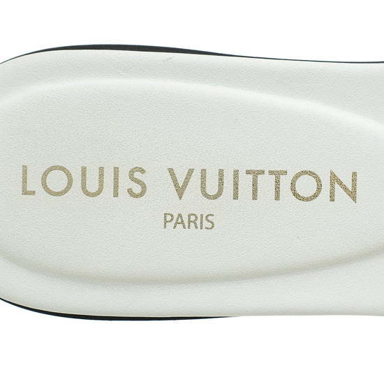 Louis Vuitton White Isola Flat Mule 37