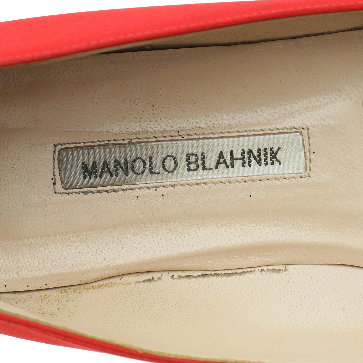 Manolo Blahnik Red Satin Hangisi Flat Ballerina 41