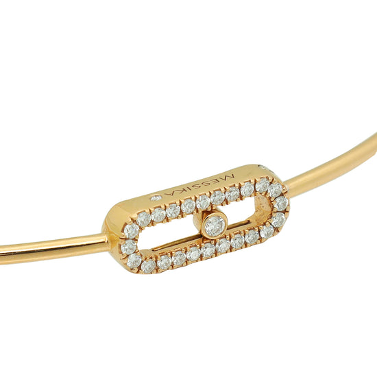 Messika 18K Pink Gold Move Uno Diamond Pavé Flex Bangle