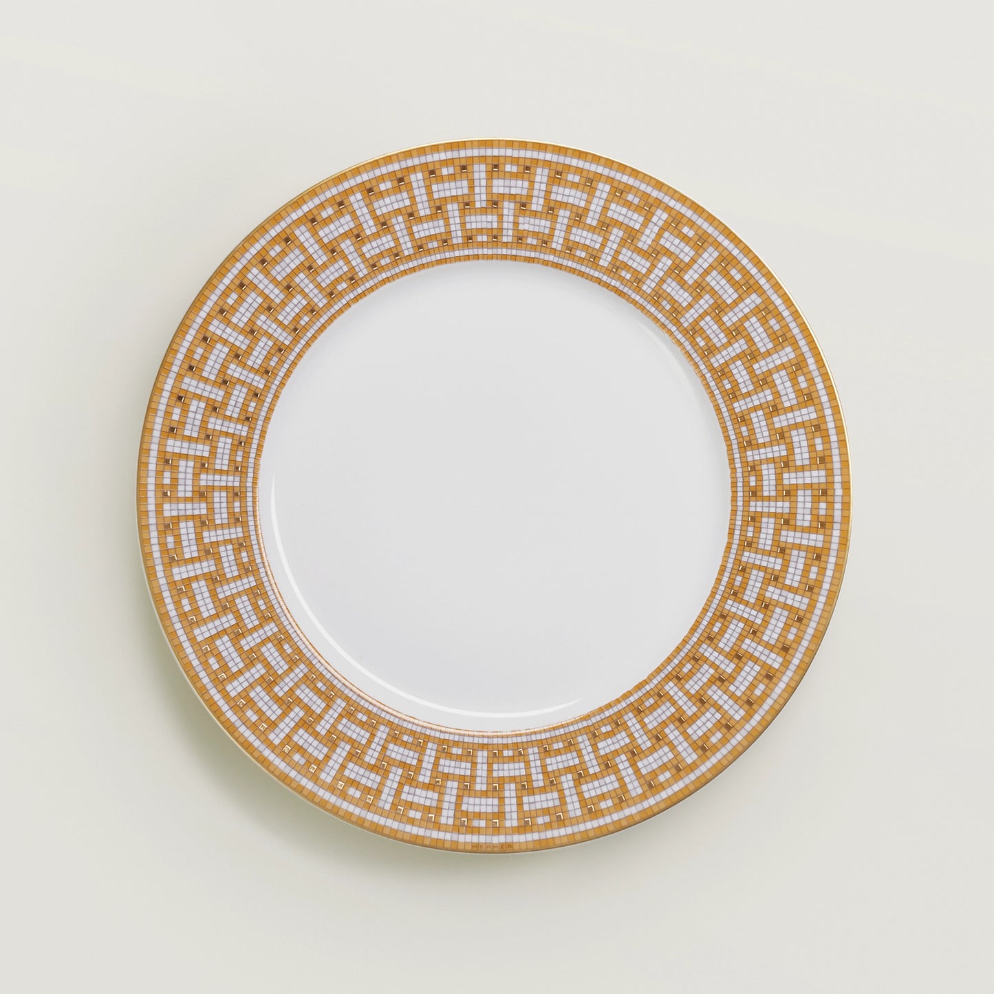 Hermes Porcelain Mosaique Au 24 Gold Dinner Plate (Set of 2)