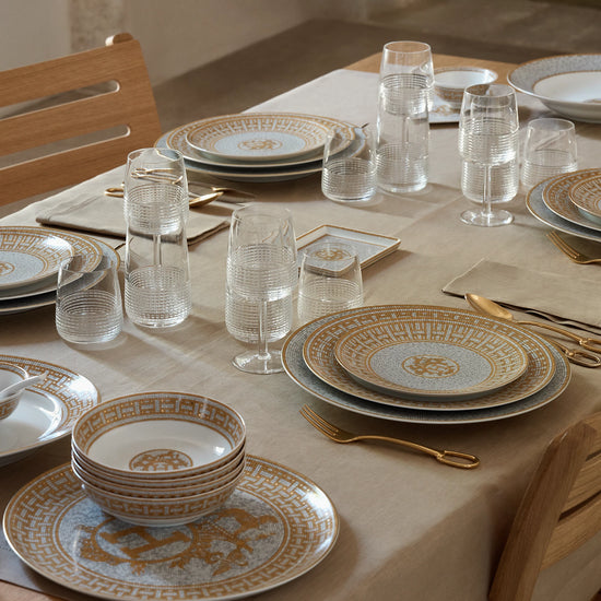 Hermes Porcelaine Mosaique Au 24 Gold Presentation Plate (Set of 2)