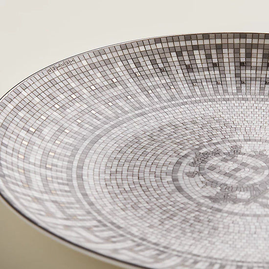 Load image into Gallery viewer, Hermes Porcelain Mosaique Au 24 Platinum Dessert Plate (Set of 2)
