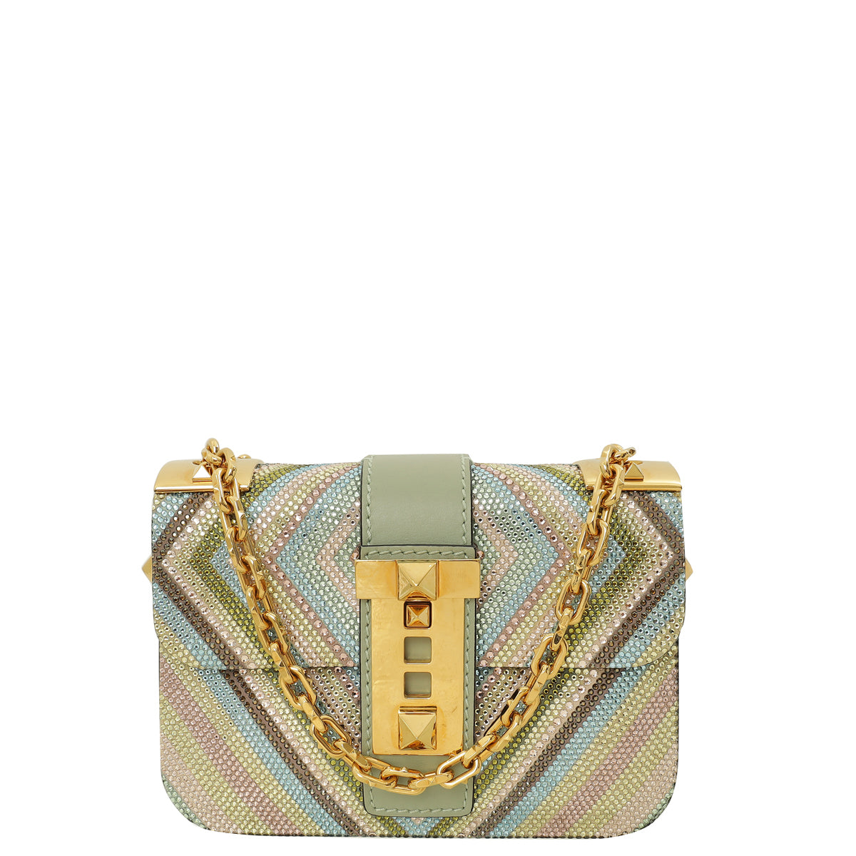 Valentino Multicolor Crystal Native Couture B-Rockstud Bag-Valentino-THE CLOSET