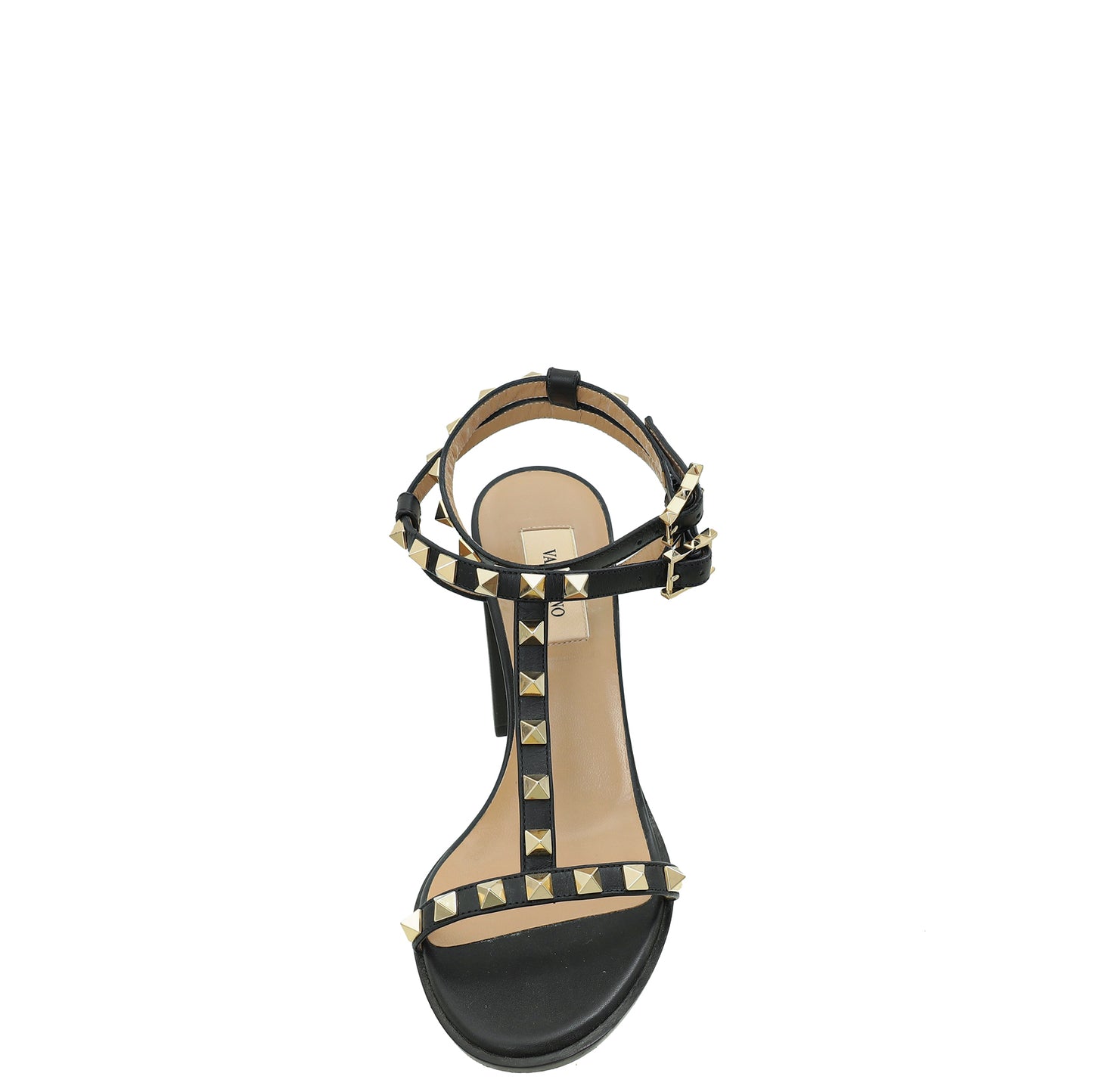 Valentino Black Rockstud Ankle Strap Sandal 36.5-Valentino-THE CLOSET