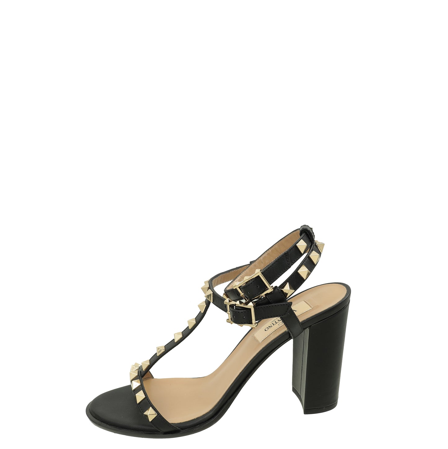 Valentino Black Rockstud Ankle Strap Sandal 36.5