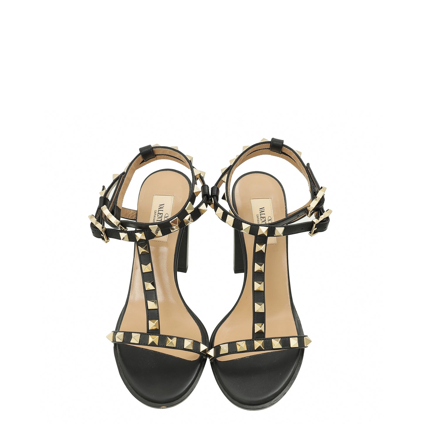 Valentino Black Rockstud Ankle Strap Sandal 36.5