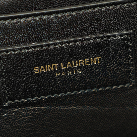 YSL Black Suede Classic Monogram Kate Tassel Medium Bag