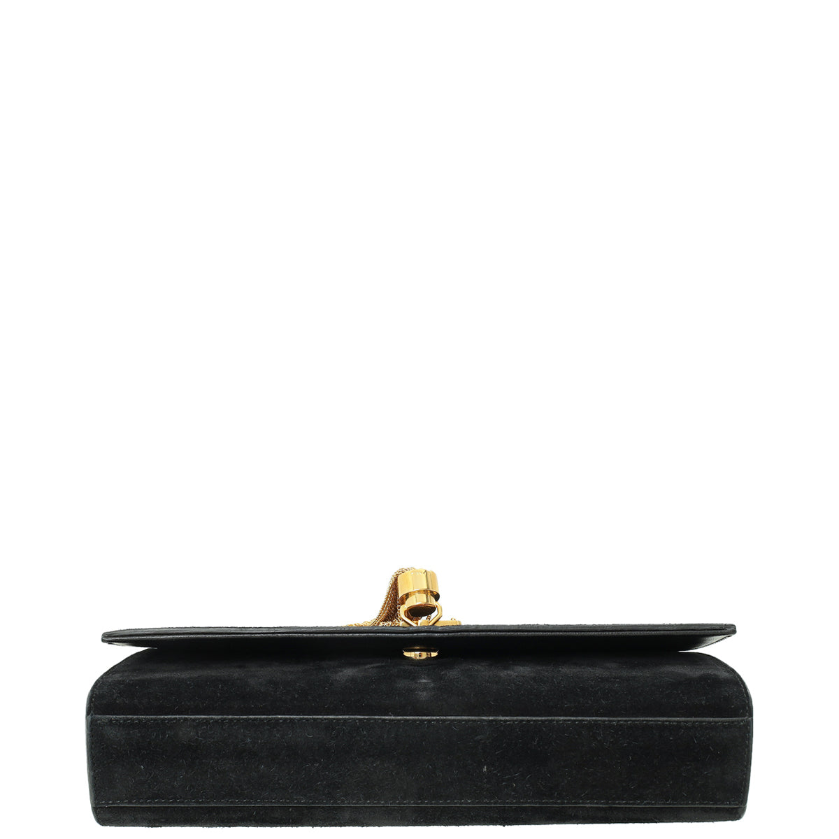 YSL Black Suede Classic Monogram Kate Tassel Medium Bag